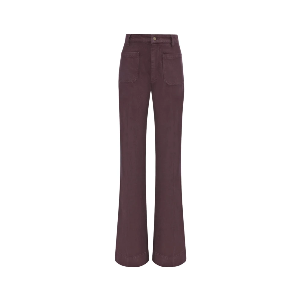 Victoria Beckham Alina Jean - Female - Wide Trousers - Red - W25 L32 - Trousers