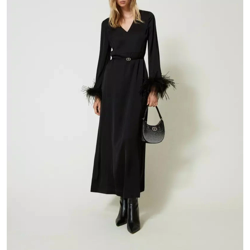 Twinset Hobo Moon Tas met Strass Black Dames