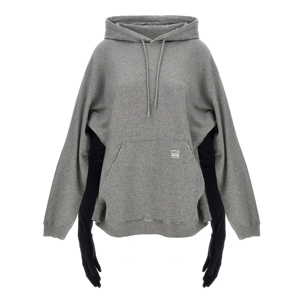Mm6 Maison Margiela Women's Gray Hoodie Mini Dress