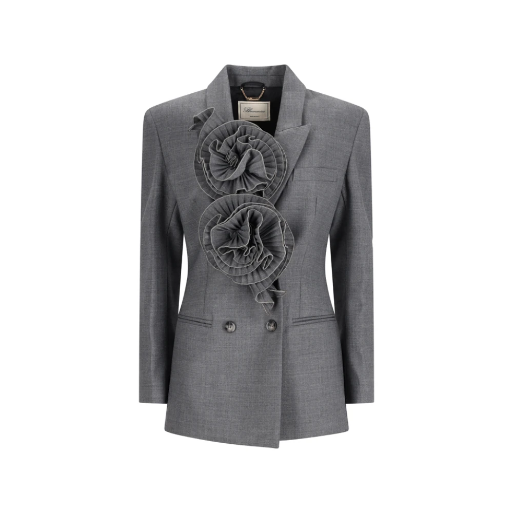 Blumarine Donna Grigio - Giacca Misto Lana - Jackets - Xs