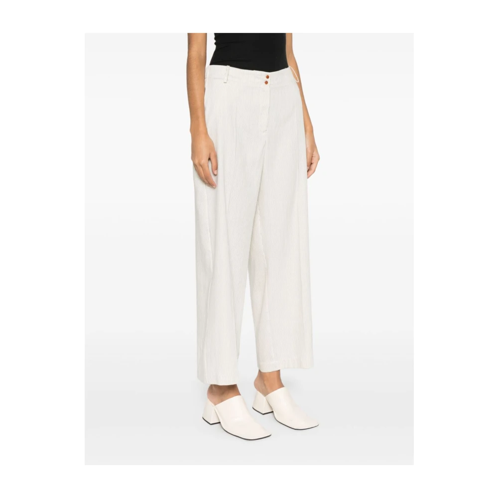 Alysi Witte Broek met Elastische Tailleband White Dames
