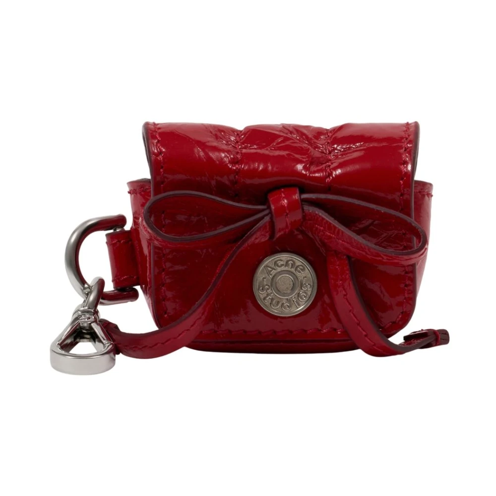 Acne Studios Women's Red Multipocket Crinkled Patent Purse