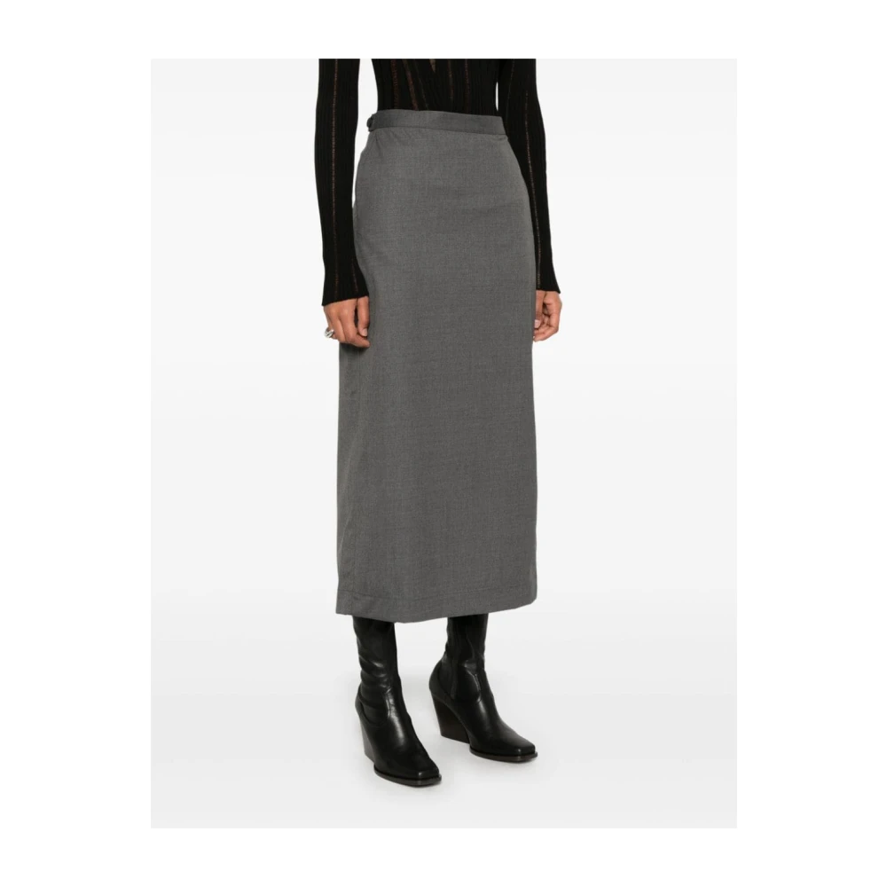 Remain Birger Christensen Phantom Suiting Midi Rok Gray Dames