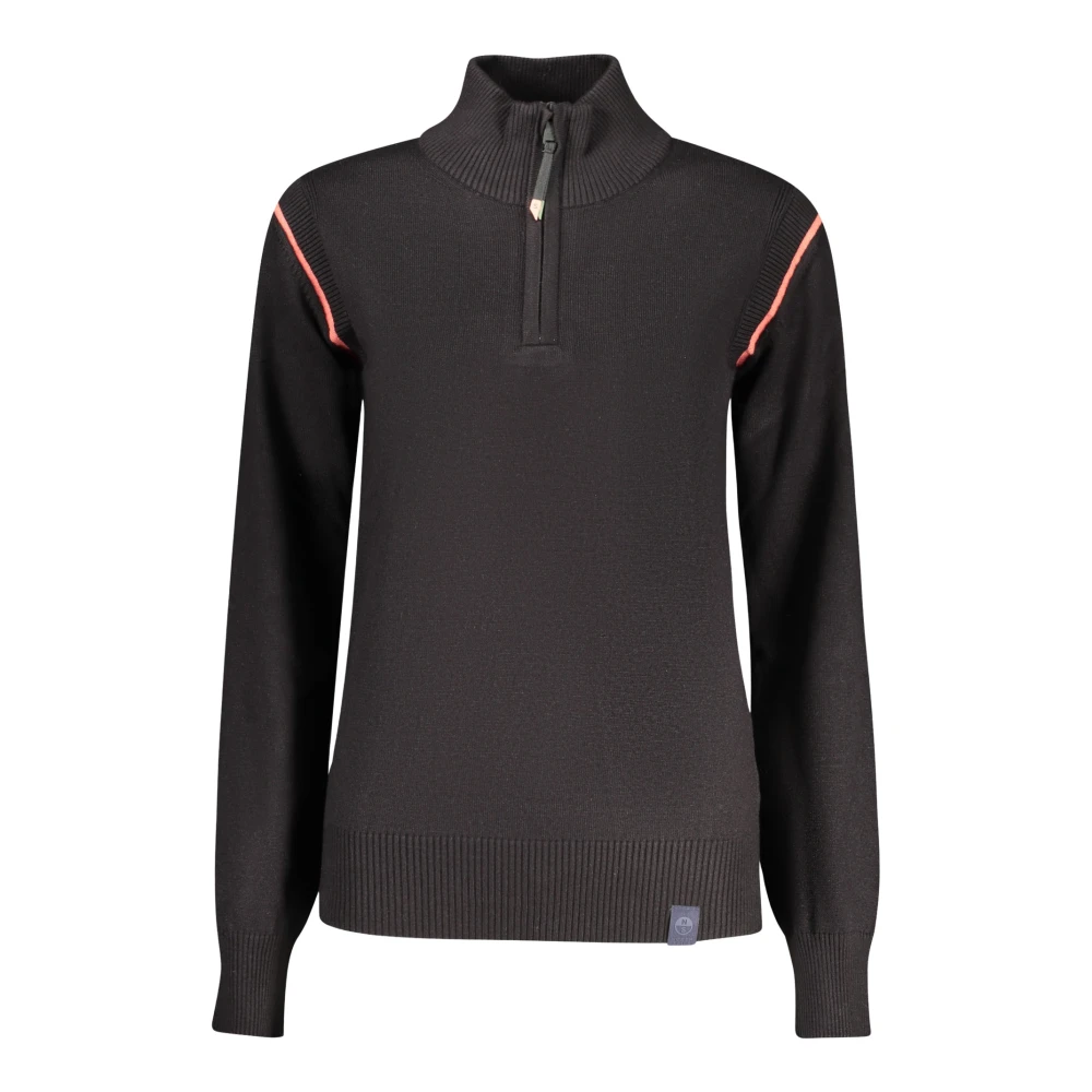 North Sails Black Underwear, Female, L, Long-Sleeved Half-Zip Jumper