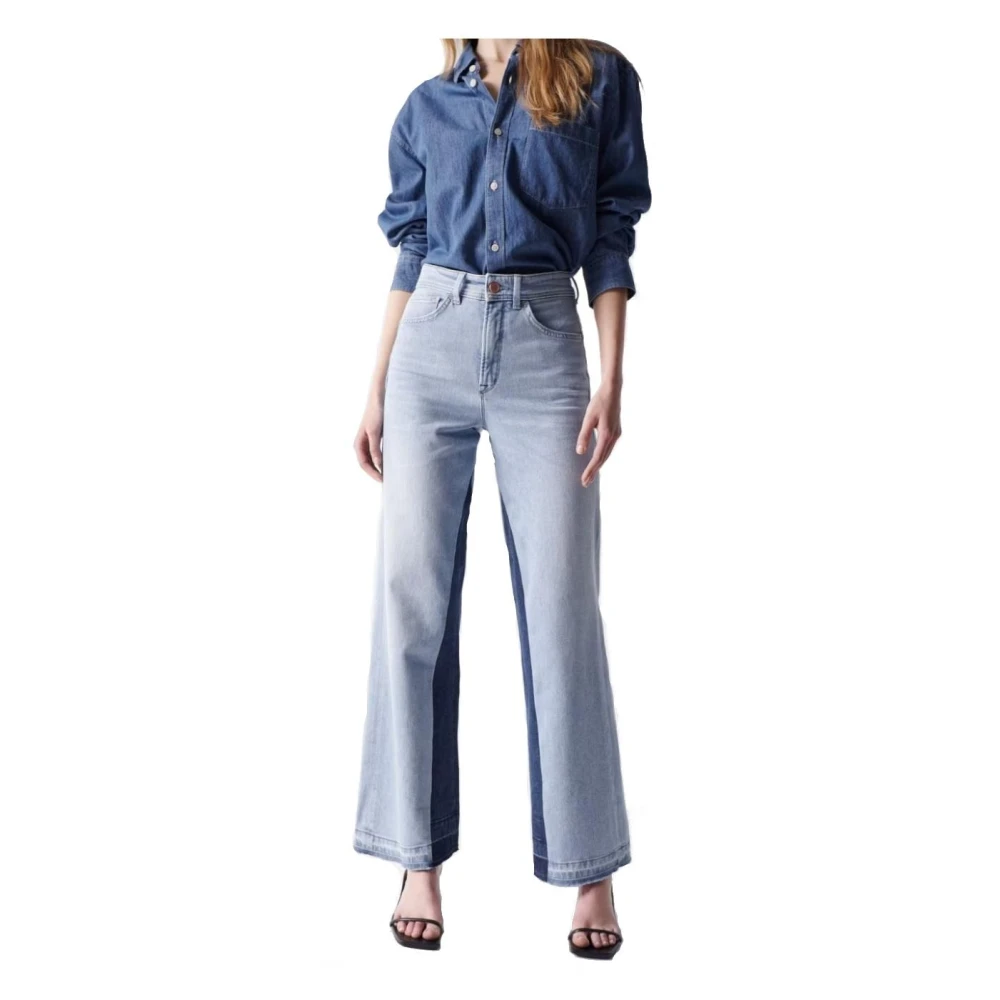 Salsa Blue Secret Glamour Push In Wide Leg Jeans - Female - Wide Jeans - W26 L32 - Jeans