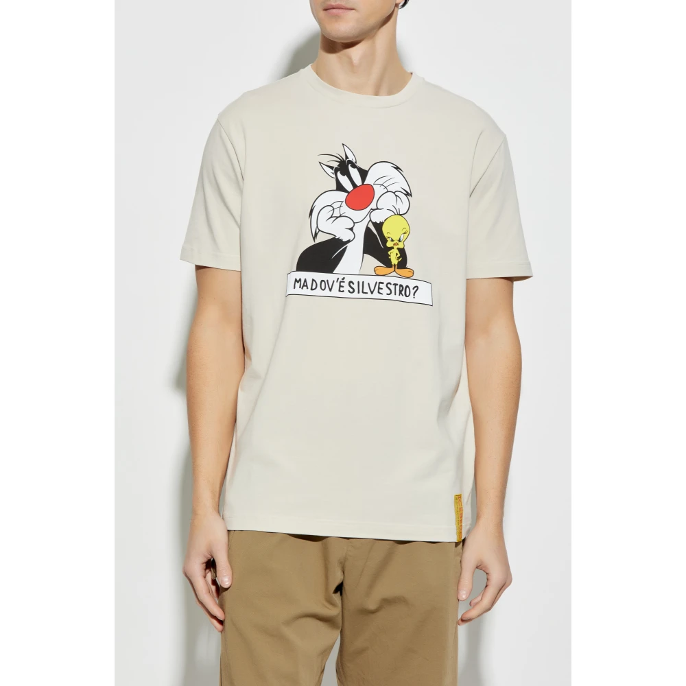 Iceberg T-shirt met print Beige Heren