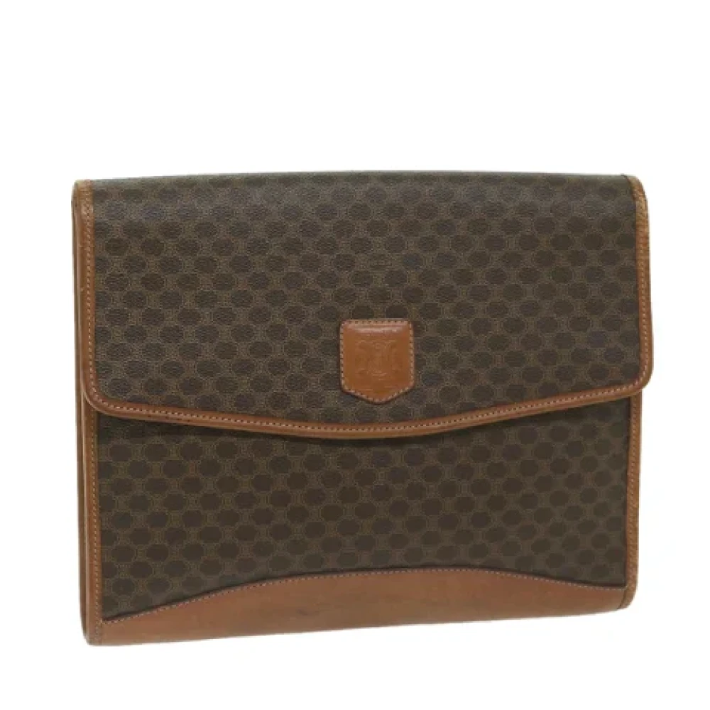 Celine Vintage Pre-owned Leather clutches Brown Dames