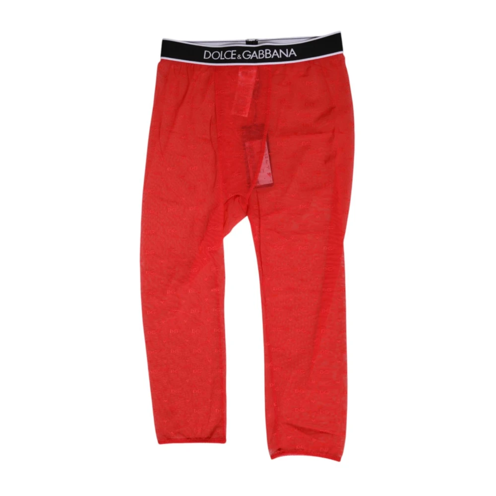 Dolce & Gabbana Women's Red Underpants, S, Lace Midi Trousers Underwear