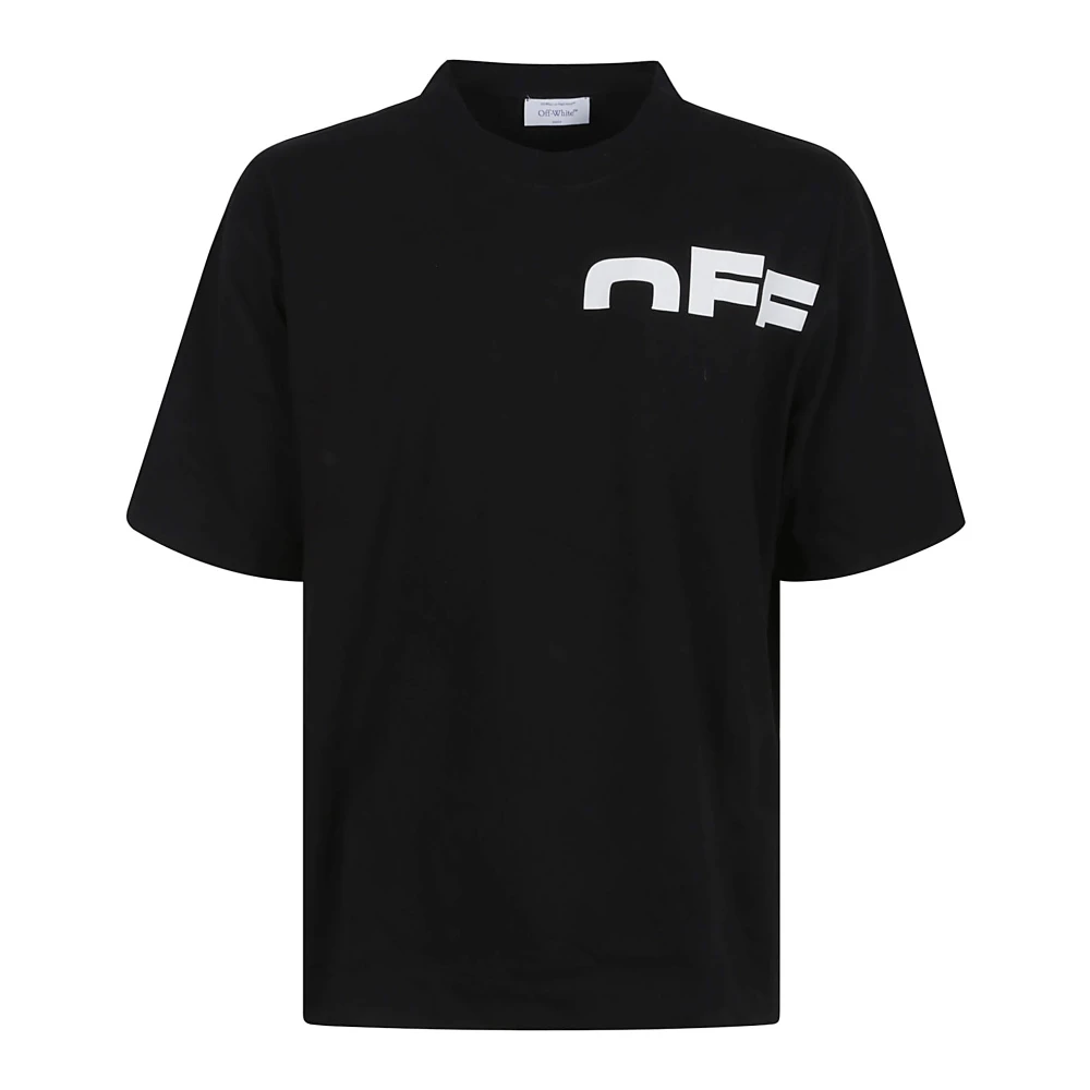 Off White Svart T-shirt med snygg fronttryck Black, Herr