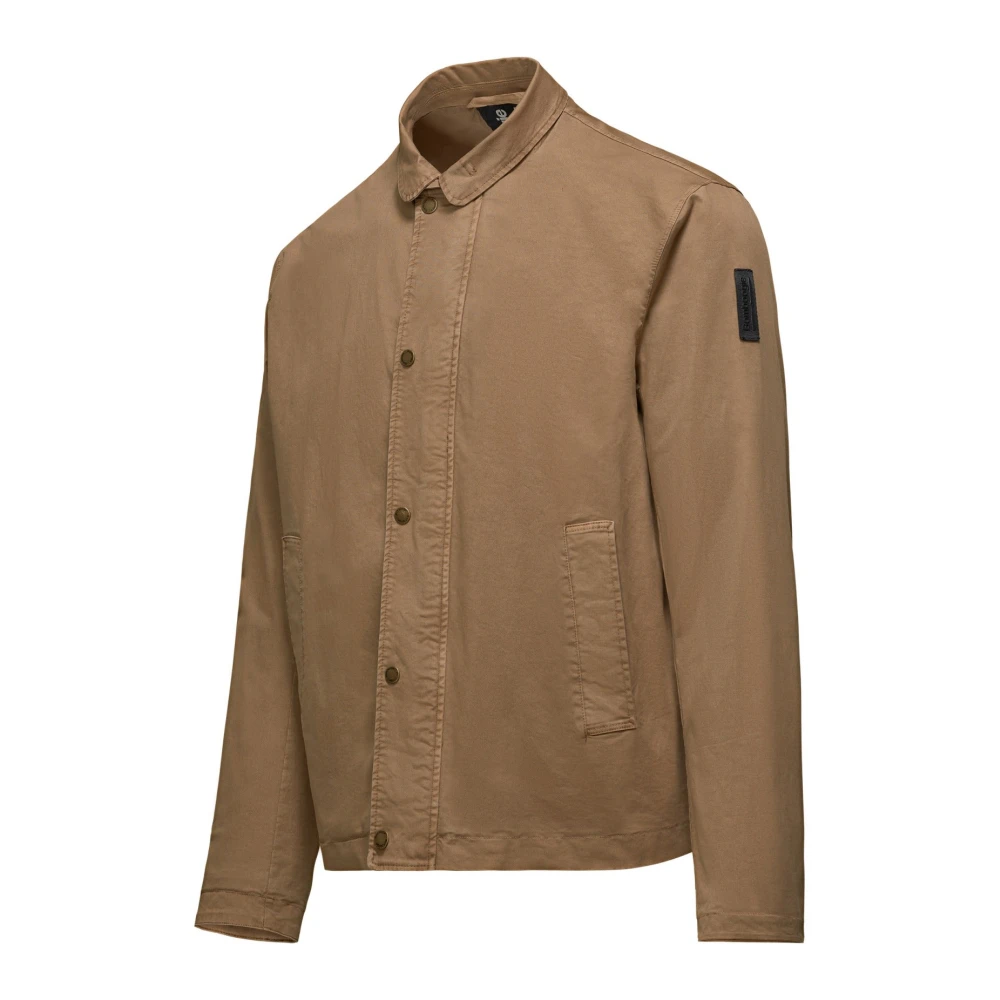 BomBoogie Katoenen Poplin Overshirt Beige Heren