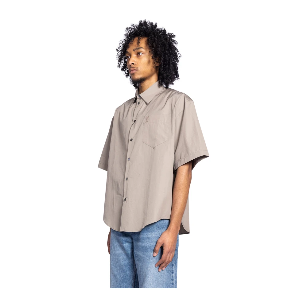 Ami Paris Ash Korte Mouw Box Shirt Gray Heren