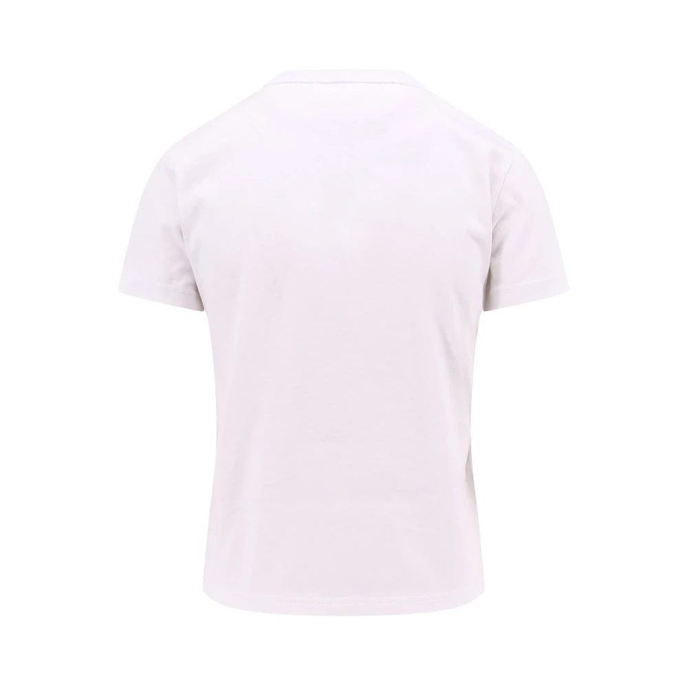 Moncler Katoenen T-shirt met Logo Borduurwerk White Dames