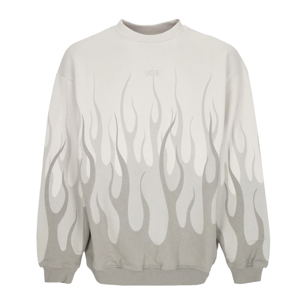 Vision OF Super Flames Crewneck Sweatshirt Lunar Rock Gray Heren