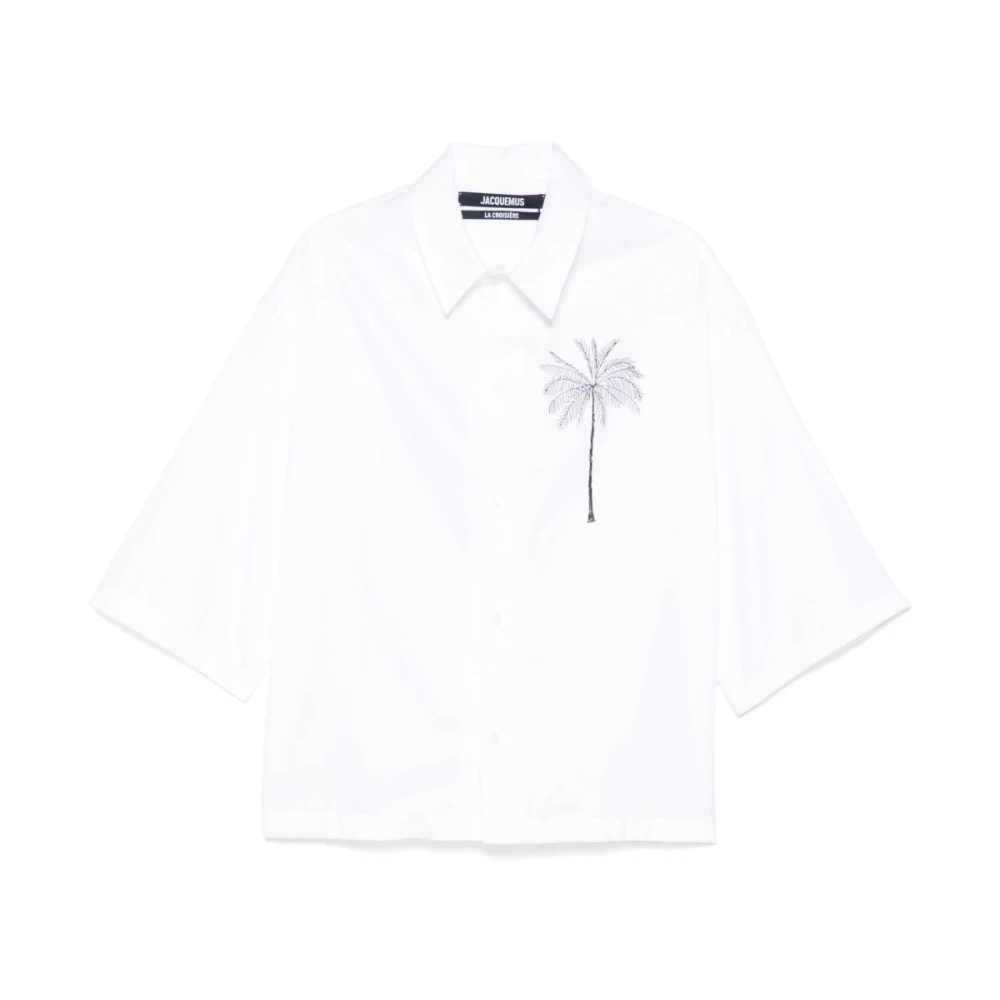Jacquemus Klassieke Zwarte Blouse met Witte Voorkant White Heren