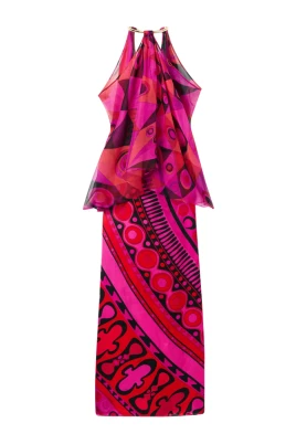 Occhi Print Silk Maxi Dress
