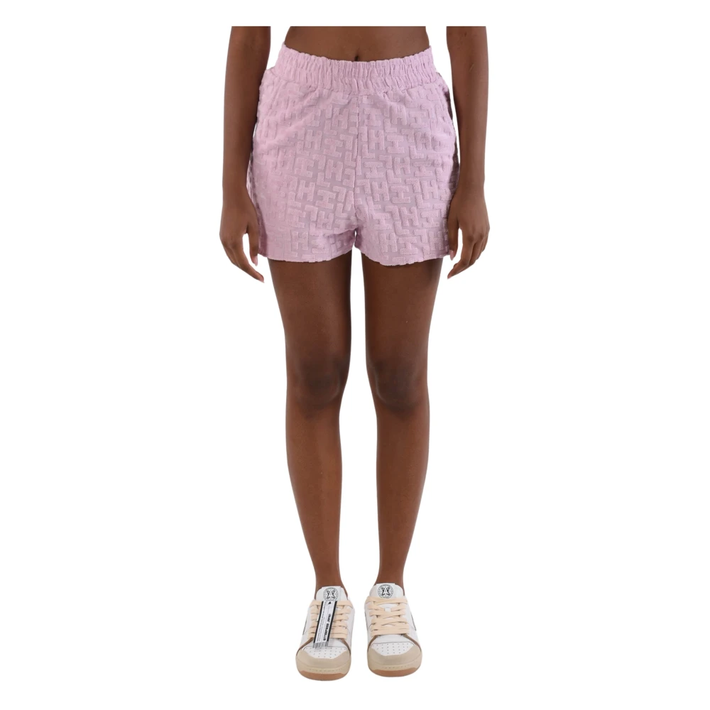 Hinnominate Logo Ingedrukte Katoenen Shorts Pink Dames