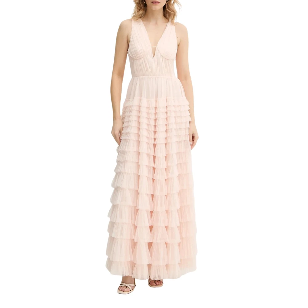 Twinset Women's Pink Ruffled Tulle Maxi Dress - Gowns - S - Dresses