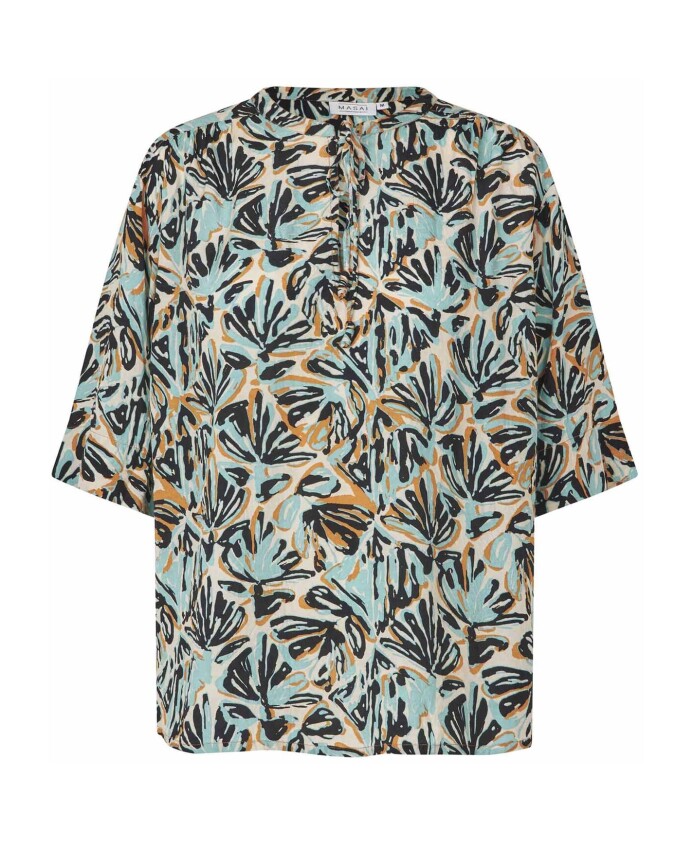 relaxte-tee-met-halve-mouwen-en-mandarin-kraag