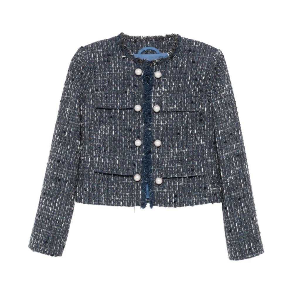 Liu Jo Women's Blue Bouclé Jacket