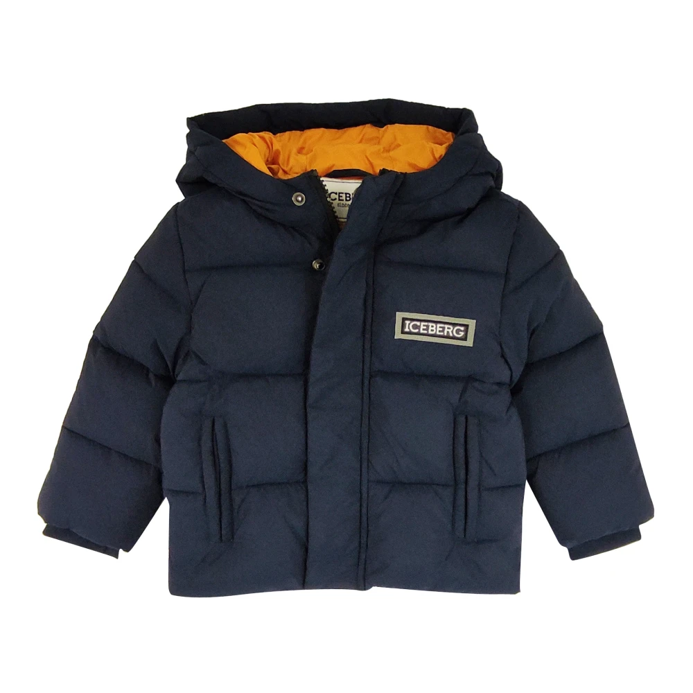 Iceberg Boys Blue Winter Jackets, 12 M, Giubbino In Nylon