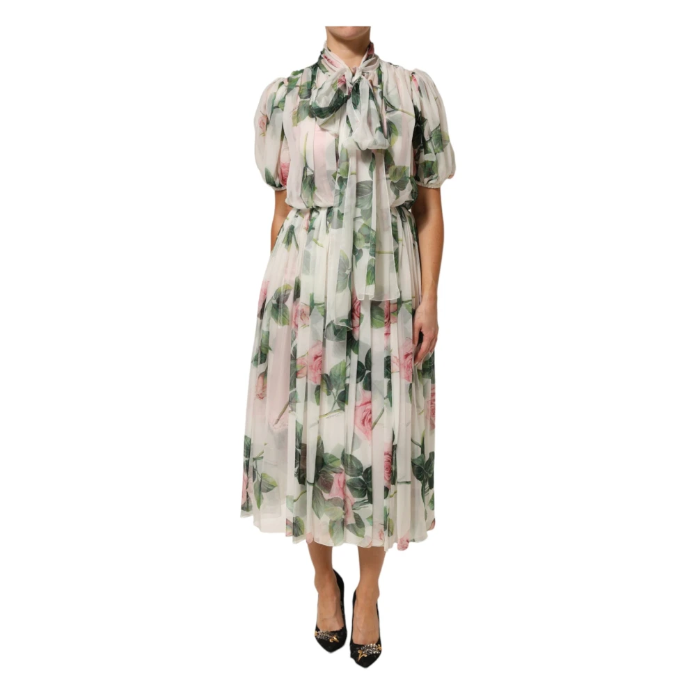 Dolce & Gabbana Femme Multicolor Robes, E, Taille: 36 Fr Robe Midi Manches Courtes
