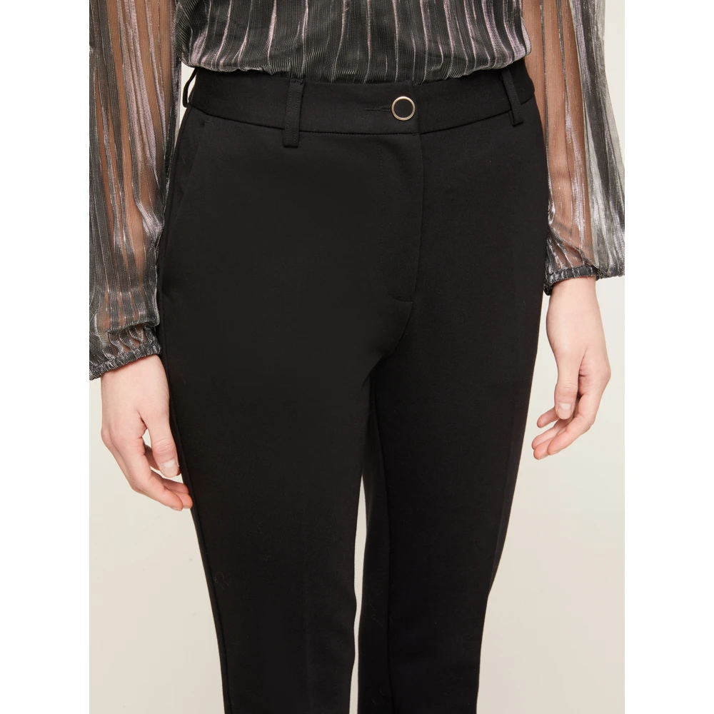 Motivi Milano-Rib Flare Broek Black Dames