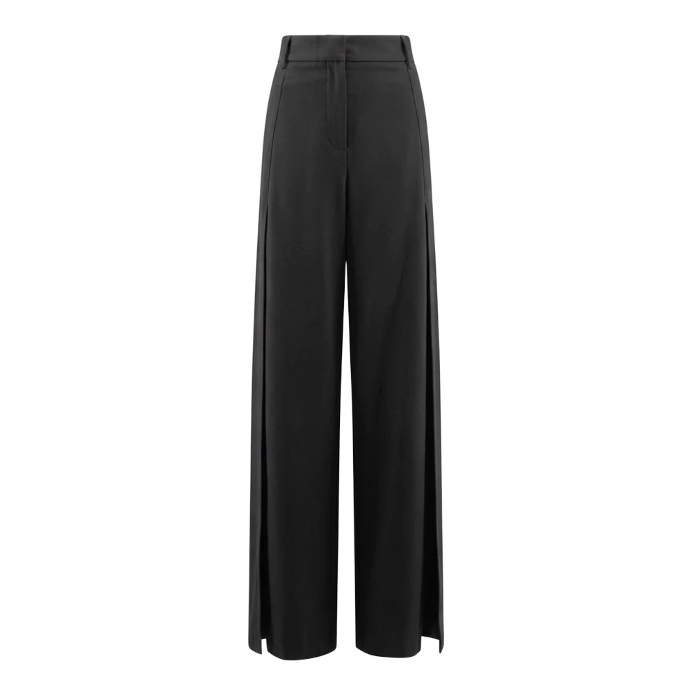 Semicouture Black Wide Trousers, Female, 2XL, Wide Trousers