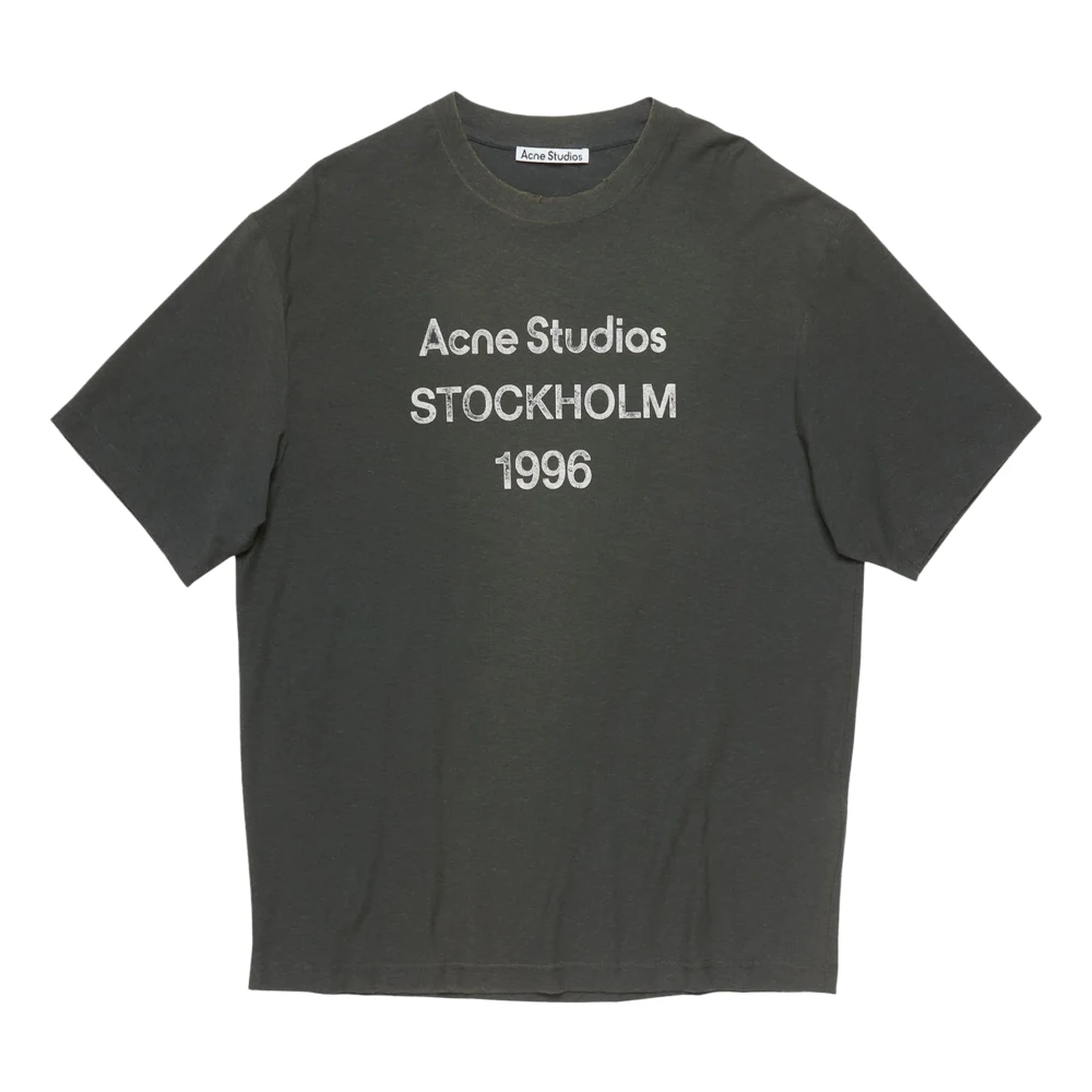 Acne Studios , T-Shirts, Male, Black, M, Stockholm Logo T-Shirt