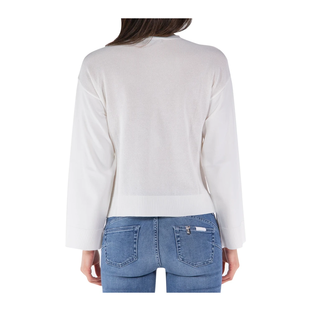 Emporio Armani Lichte Crewneck Sweater Ivoor Beige Dames