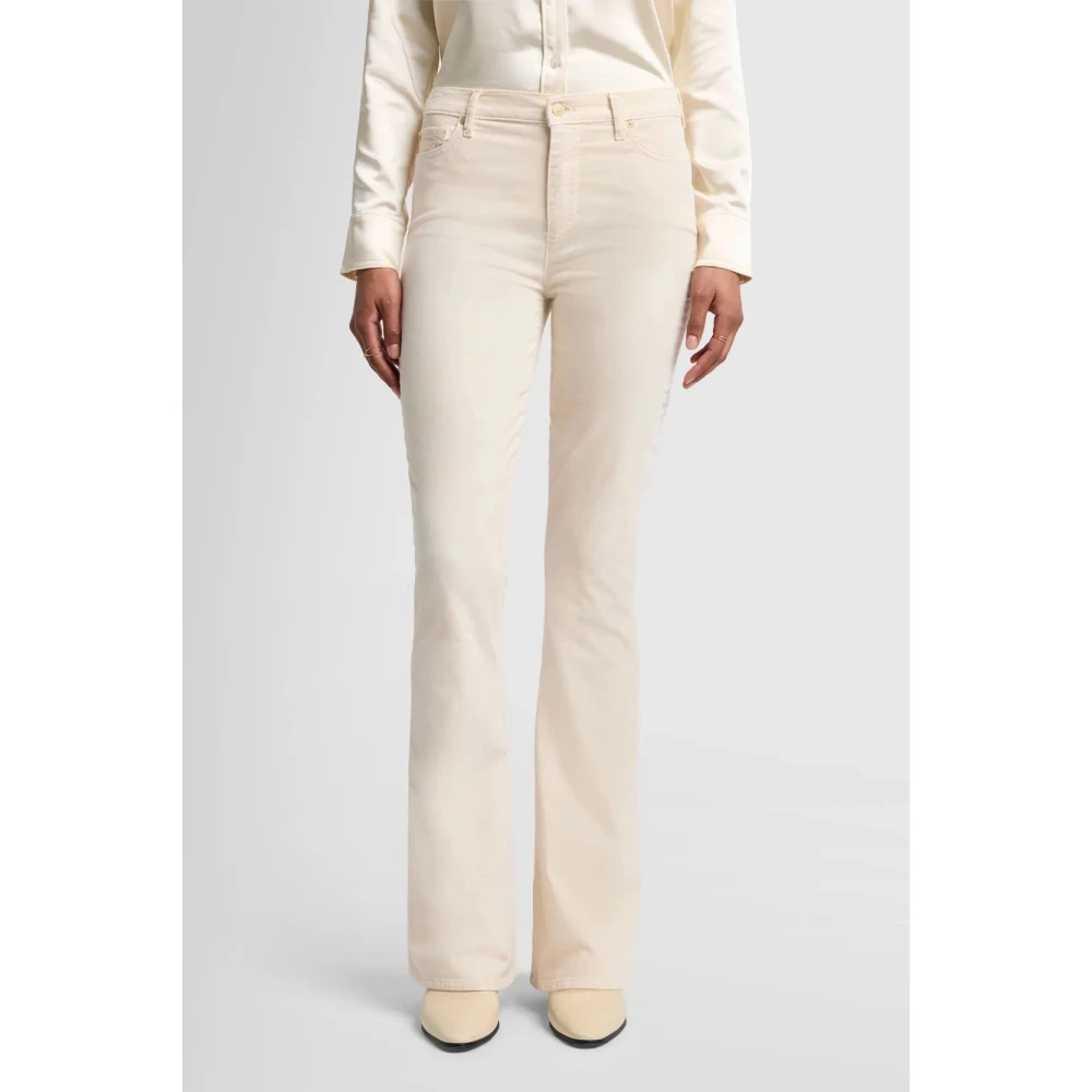 7 For All Mankind Jeans Flare: Denim blauw Beige Dames