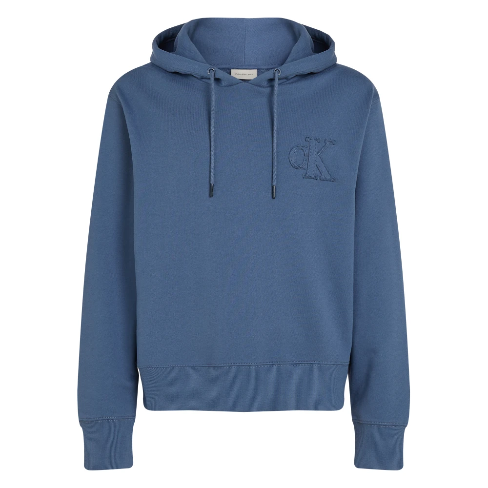 Calvin Klein Logo Appliqué Hoodie - Male - Hoodies - Blue - Xs - Sweatshirts & Hoodies