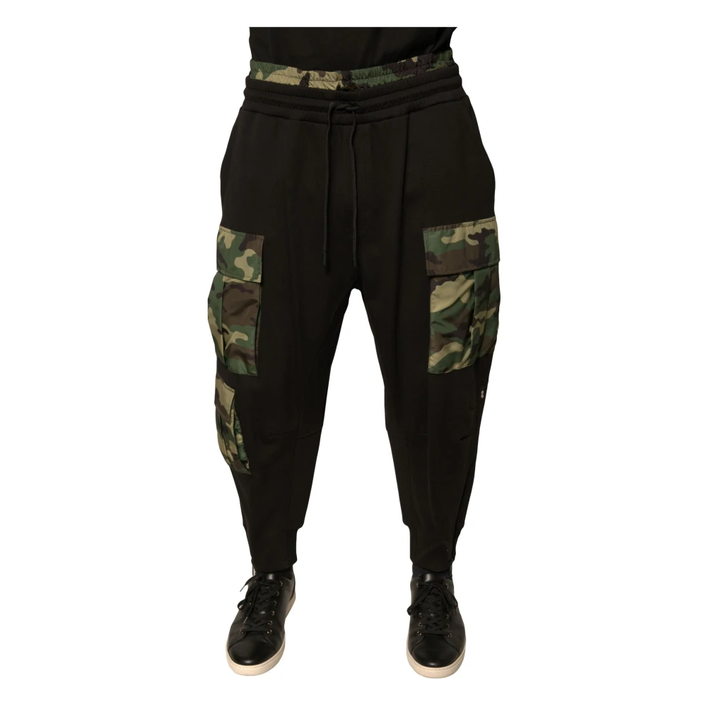 Dolce & Gabbana Men's Black Jogger Cargo Trousers - Sweatpants - Xs - Trousers
