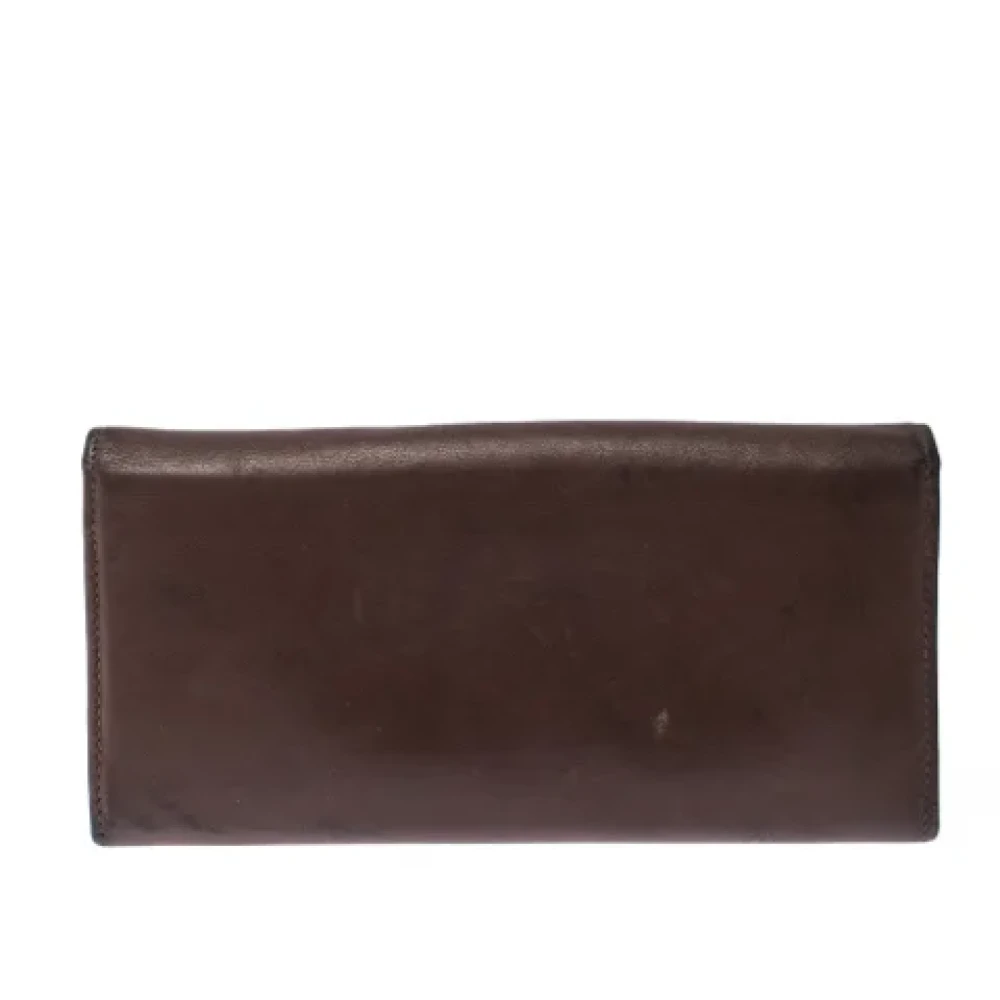 Valentino Vintage Pre-owned Leather wallets Brown Dames