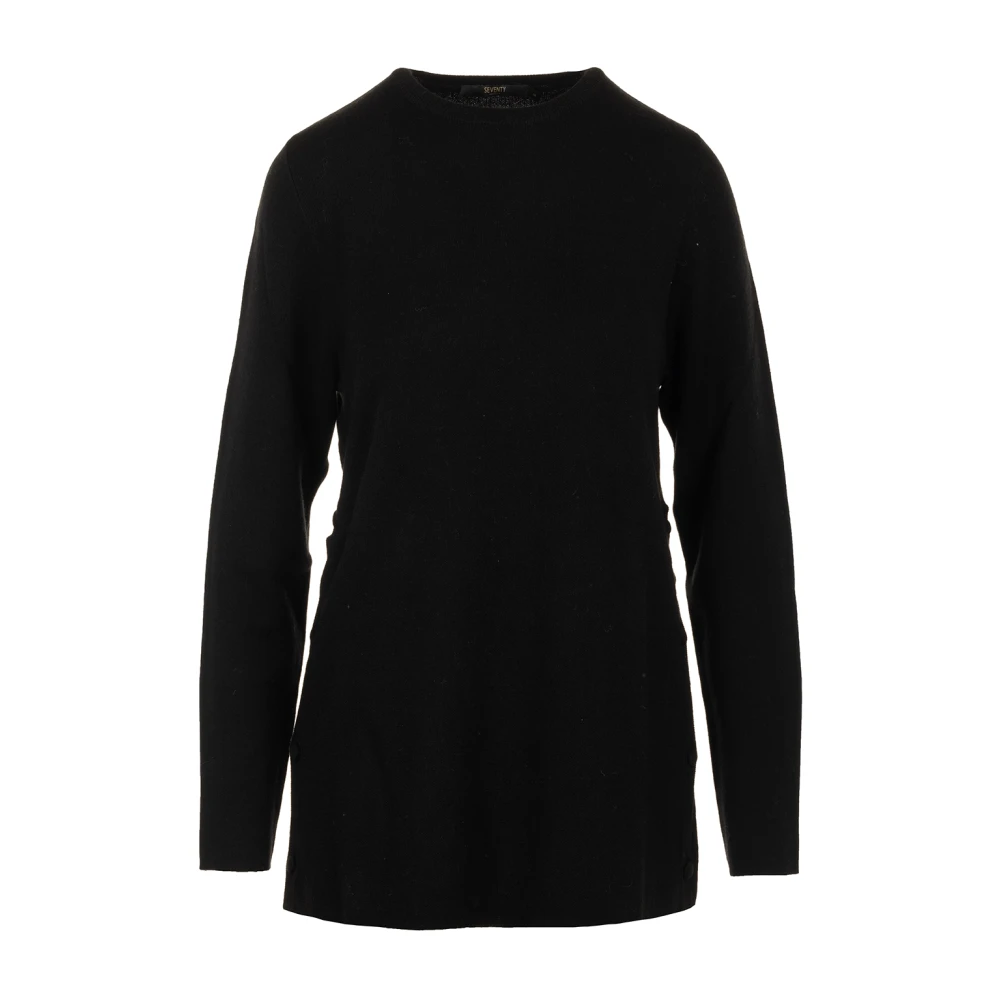 Seventy Zwarte trui met spleten Black Dames