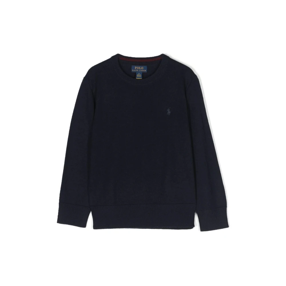 Polo Ralph Lauren Unisex Kids Blue Kids Knitwear, S, Crew-Neck Jumper