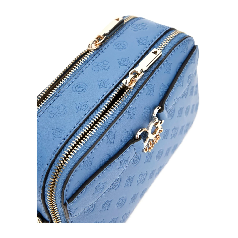 Guess Omkeerbare Leisteen Logo Crossbody Tas Blue Dames