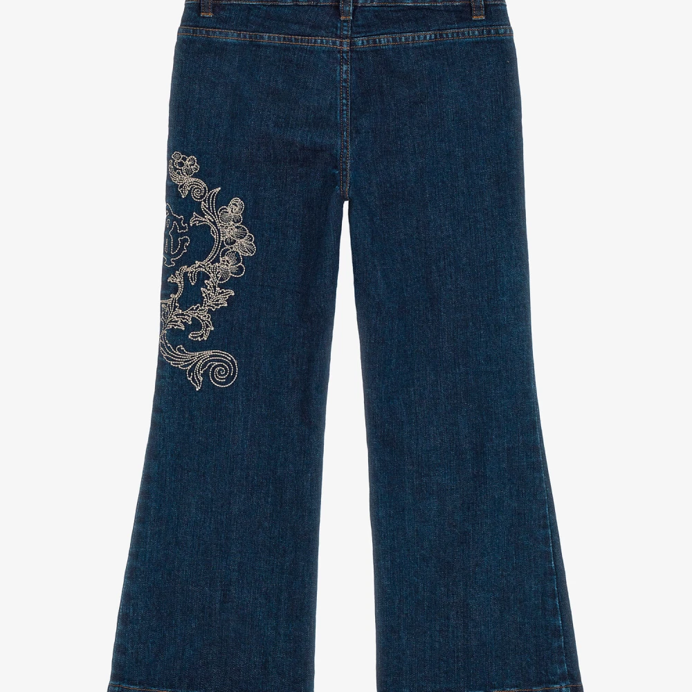 Roberto Cavalli Girls Blue Trousers, 12 Y, Jeans Made In Italy