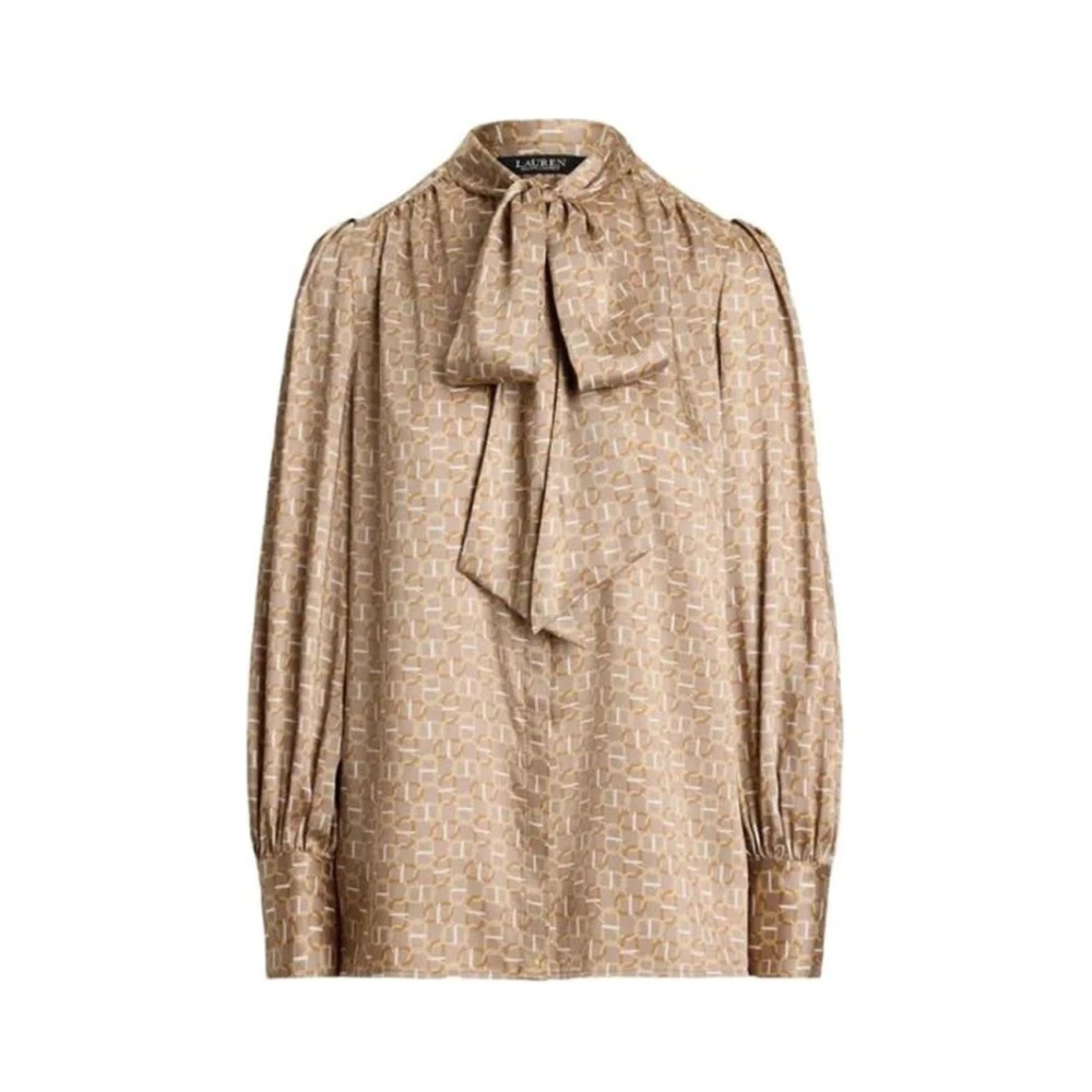 Ralph Lauren Women's Beige Blouses, M, Klaryce Long Sleeve Blouse