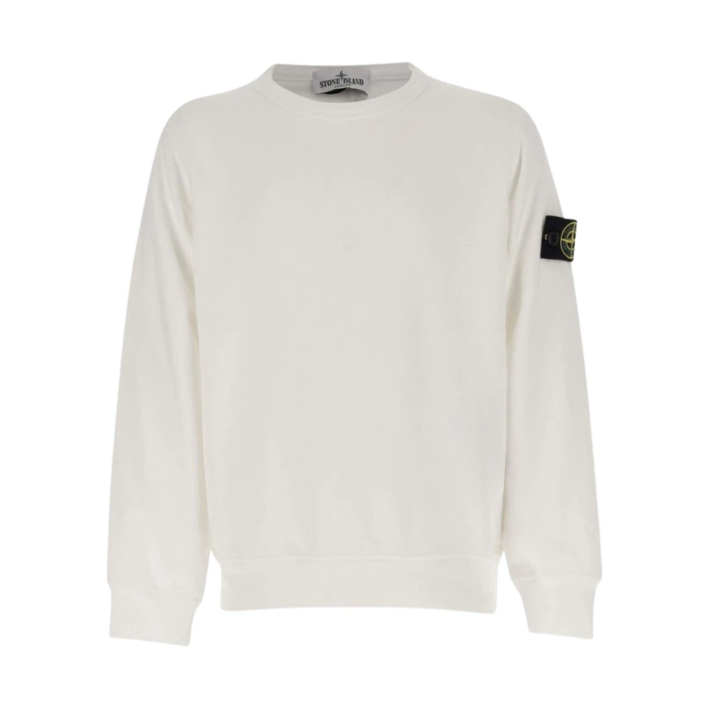 Stone Island White Kids Sweatshirts, Unisex, 4 Y, Crewneck Sweatshirt