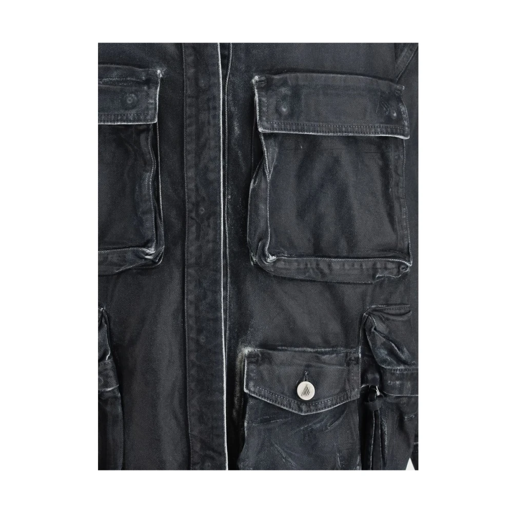 The Attico Fern Denim Jack Black Dames