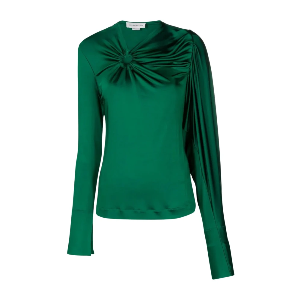 Victoria Beckham Overhemd met verzameld cirkeldetail Green Dames