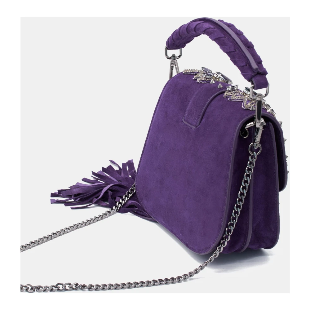 Alma en Pena Schoudertas met glanzend detail Purple Dames