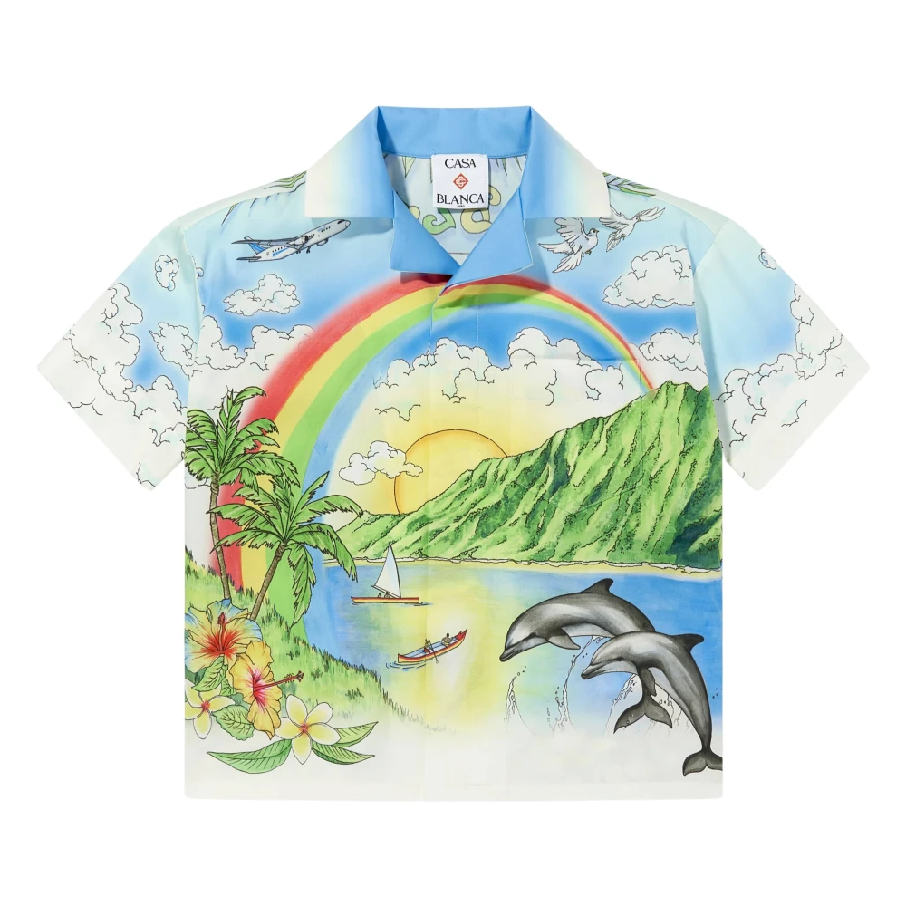 Casablanca Boys Multicolor Kids Shirts, 11 Y, Aloha Cotton Shirt
