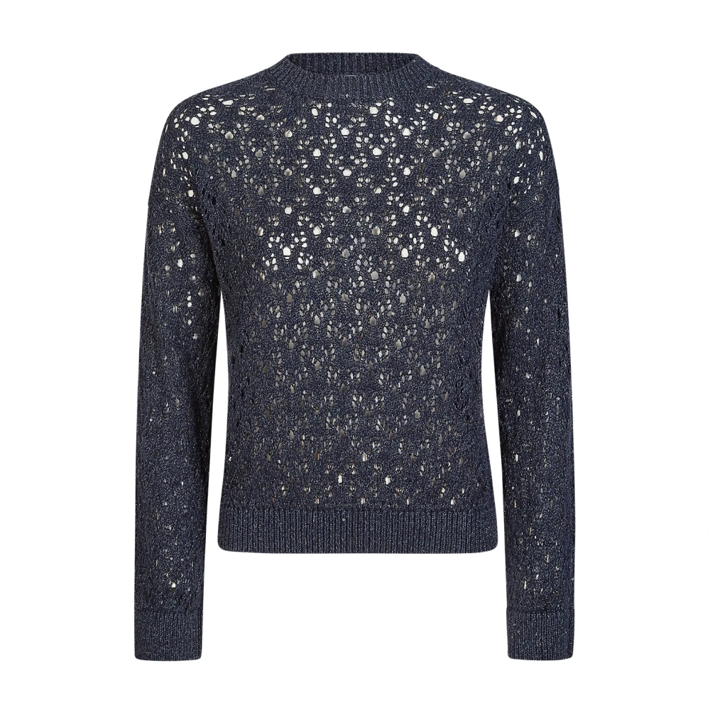 Eleventy Women's Blue Round-Neck Knitwear, M, Round-Neck Knitwear