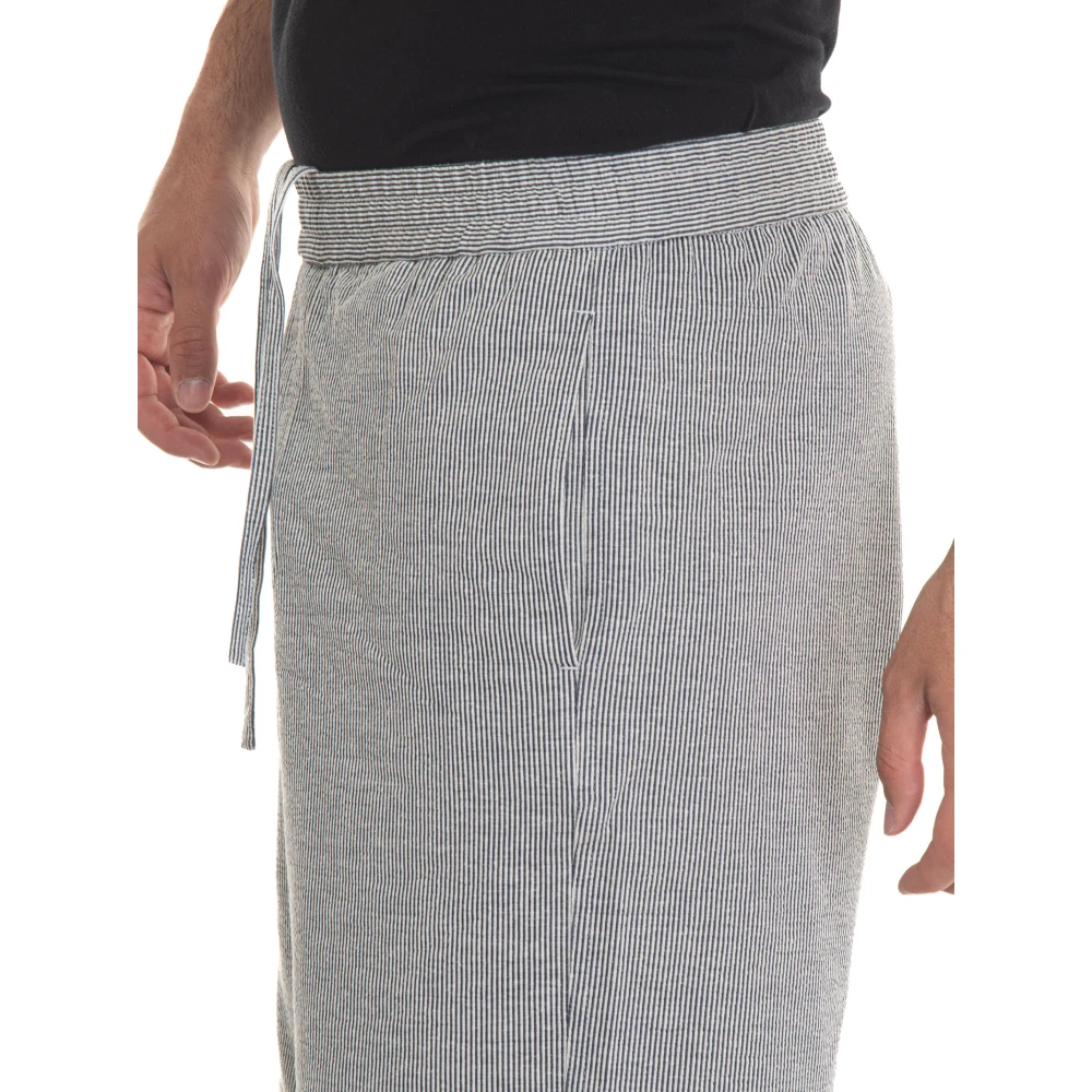 Hindustrie Gestreepte Bermuda Shorts Elastische Taille Blue Heren