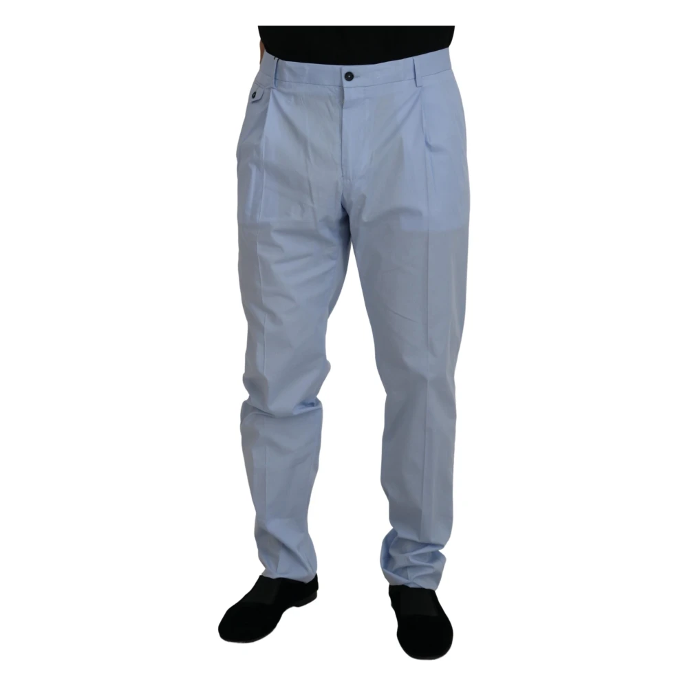 Dolce & Gabbana Men's Blue Cotton Stretch Chinos Trousers - Chinos - 3XL - Trousers