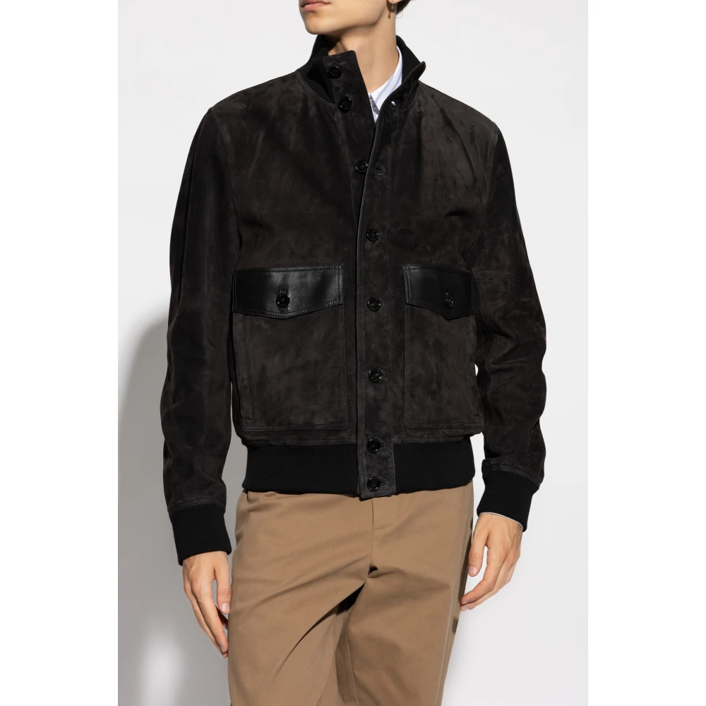 Dolce & Gabbana Leren jas Black Heren