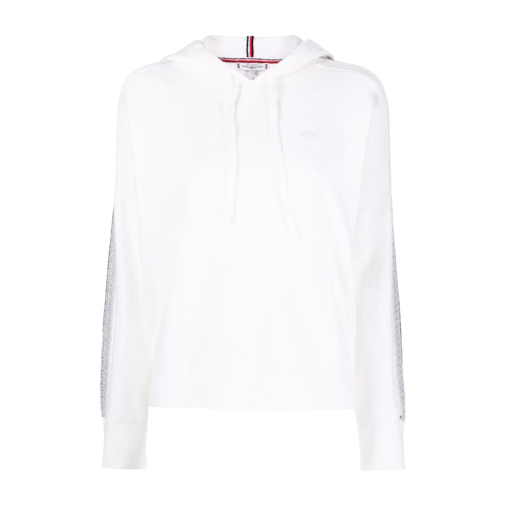 Tommy Hilfiger Beige Bomullströja Hoodie White, Dam