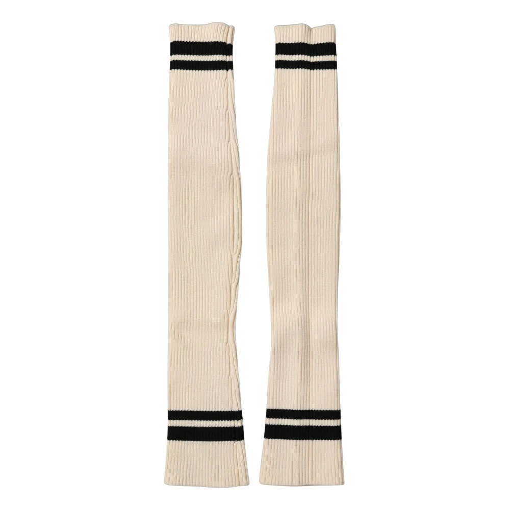Dolce & Gabbana Cream Wool Thigh High Leg Warmer Accessory Socks - Female - Winter Scarves - Beige - One Size - Accessories