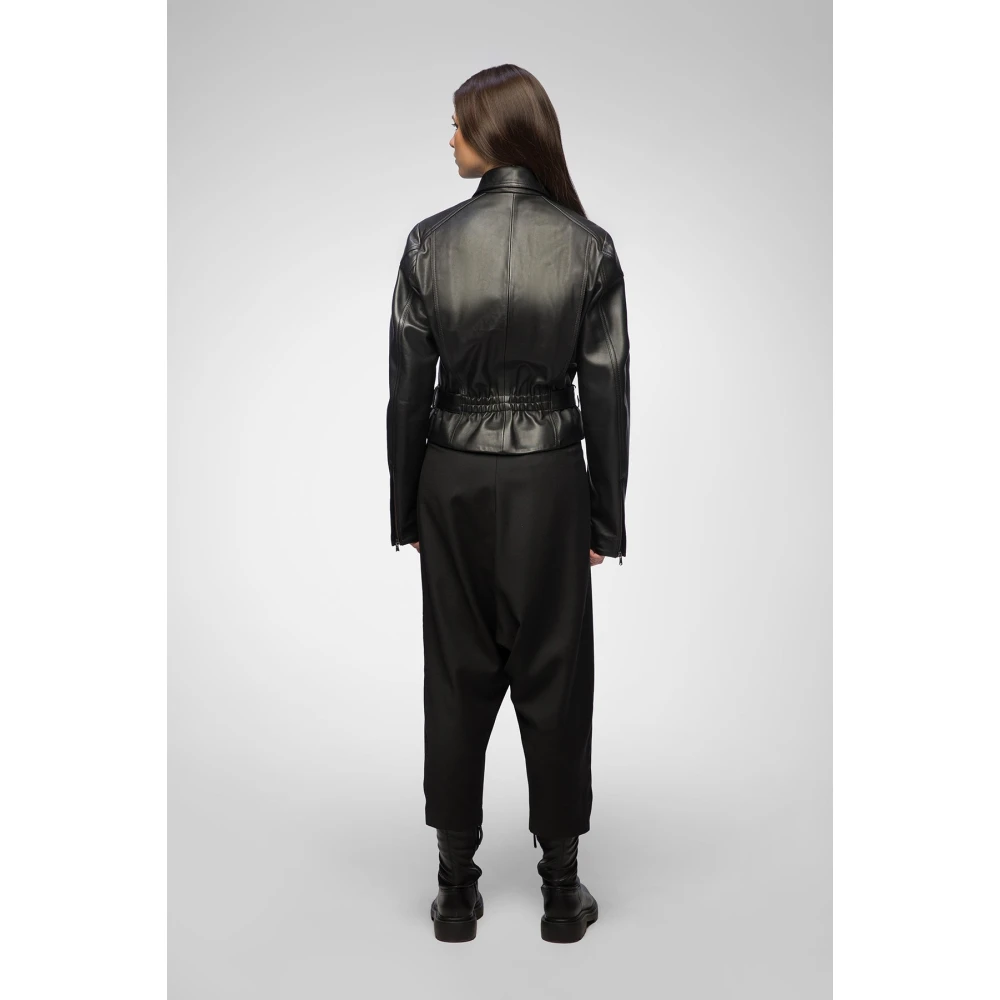 Vespucci by VSP Carla Zwarte leren jas Black Dames